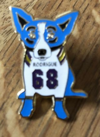 George Rodrigue Blue Dog Lsu Tigers Football Ruffin 68 Jersey Lapel Pin Pinback