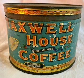 Vintage Coffee Tin Can Maxwell House Ds19