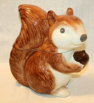 Better Homes And Gardens Earthenware Squirrel With Acorn Cookie Jar