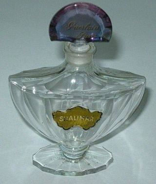 Vintage Guerlain Shalimar Perfume Bottle 1 Oz Open/empty - 1970s - 4 "