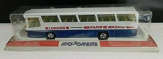 Majorette No.  373 Neoplan Bus - Paris Madrid London - Blue / White Boxed Rare