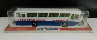 Majorette No.  373 Neoplan Bus - Paris Madrid London - Blue / White Boxed Rare 2
