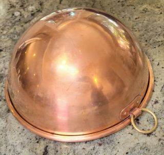 Vintage Williams Sonoma France 11 " Copper Mixing Bowl With Brass Ring