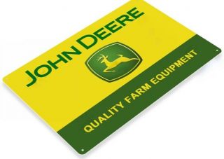 John Deere Tin Sign Quality Farm Equipment Tractor Supply Toy Agricultural