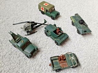 Vintage Corgi Juniors Commando Vigo,  Land Rover,  Helicoptor,  Willy 