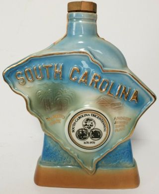 1970 Jim Beam South Carolina Tricentennial Decorative Bourbon Decanter Empty