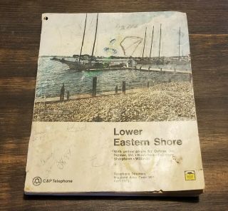 1973 Lower Eastern Shore Md C P Telephone Book Directory Yellow Pages Genealogy