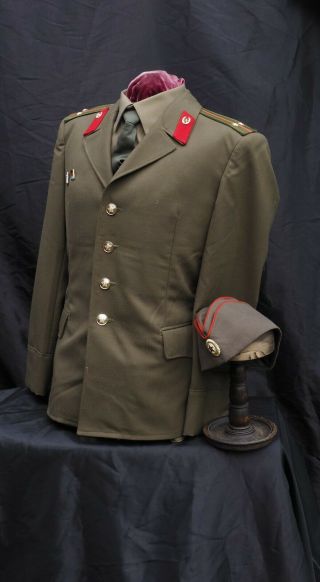 Soviet Union - Officers Uniform Jacket,  Shirt & Tie & Side Cap - Russian Army