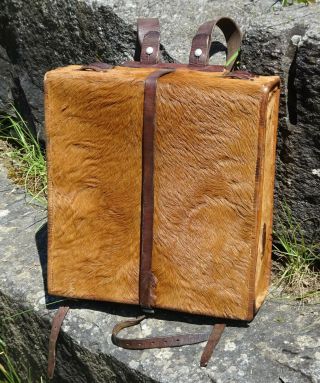 Swiss Army - Vintage Camping Leather Cowhide Backpack Tornister Rucksack 1952