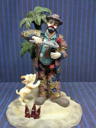 Emmett Kelly Clown Figurine,  Coca - Cola Bottle,  1996,  Be Really Refreshed,  Palms