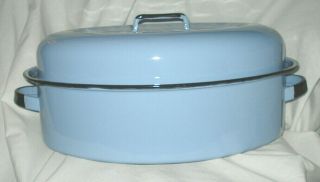 Light Baby BLUE ROASTER Roasting PAN Enamel 15 