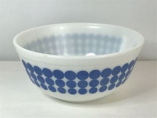 Vintage Pyrex Blue Polka Dot 403 Nesting Mixing Bowl 2.  5 2 1/2 Qt Mcm Kitchen