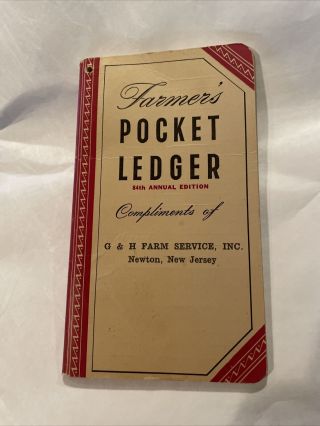1950 1951 John Deere Farmers Pocket Ledger G & H Farm Service Newton Nj
