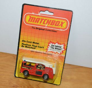 Vintage Matchbox Snorkel Fire Engine Diecast Toy Moc 1983 Fire Truck Retro