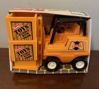 Vtg Buddy L Forklift Operator Orange Truck Car Toy Rare