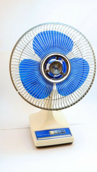 Vintage Frigid Blue Blade Fan.  12 " Oscillating.  Type 12 - 1 And