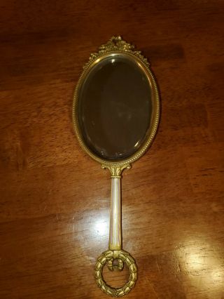Vintage Handheld Mirror (" Brass? ")