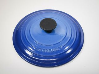 Le Crueset 24 4 1/2qt (4.  5) Blue Enameled Cast Iron Lid Only 10 " Made In France
