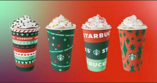 Starbucks Holiday 2020 Disposable Paper Coffee Cups 16 Oz (grande)
