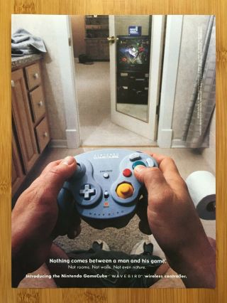 Nintendo Gamecube Wavebird Controller Vintage Print Ad/poster Official Promo Art
