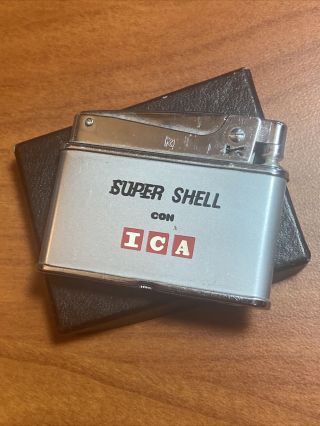 Vintage Shell Ica Oil And Gas Advertising Lighter - - Pardeca Corona