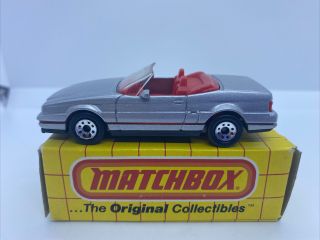 Vintage Matchbox Cadillac Allante Convertible Silver 1983 Macao W/ Box Mb72