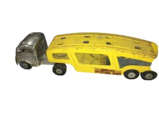 Vtg Structo Car Auto Transport Hauler Pressed Steel Toy Truck Transportation 23”