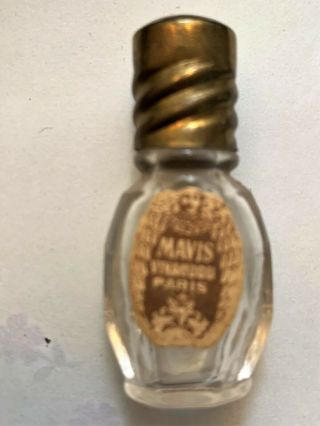 Mavis Vivaudou Paris Miniature Perfume Bottle,  Cork,  Decorative Metal Top,  Box