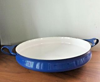 Dansk Kobenstyle Enamel Royal Blue 10 " Paella Pan Salad Bowl Mcm