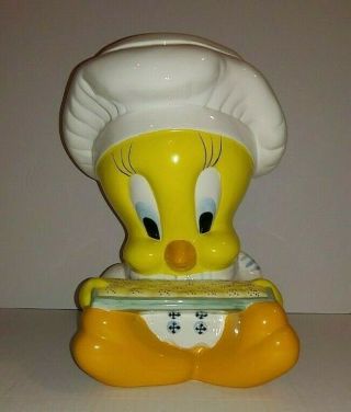 1998 Warner Brothers Looney Tunes Tweety Bird Cookie Jar Baking Cookies Gibson
