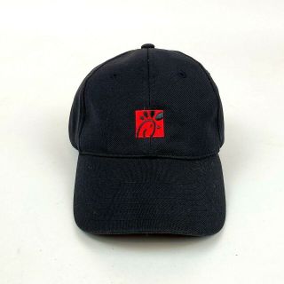 Chick - Fil - A Employee Baseball Hat Cap Adjustable Strapback Black Embroidered Log