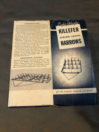 Killefer Spring - Tooth Harrows 1939 Pamphlet