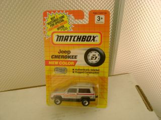 1991 Matchbox Superfast Mb27 Jeep Cherokee Quadtrak Sport On Card
