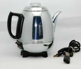 Vtg Ge General Electric Art Deco 9 Cup Automatic Percolator Coffee Pot 18p40