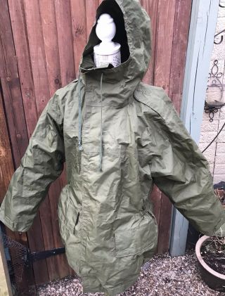 Raf Foul Weather Hooded Jacket Size 180 Height - 100cm Chest Kaki Green Pockets