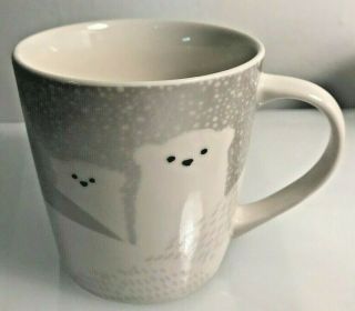 Starbucks 2016 Polar Bear Ceramic Mug Cup 8 Oz Small Childs Cup Gray White Snow
