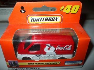 Matchbox Mattel 40 Ford Transit " Coca Cola " Red & White Rare Model Mib