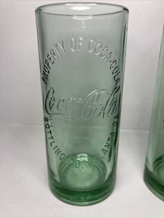 (2) Property of Coca - Cola Bottling Co.  Atlanta,  GA Glass Cups 16 fl oz 2009 EUC 3