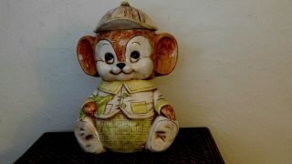 Treasure Craft Big Eared Mouse Cookie Jar,  Green,  Yellow,  And Brown