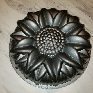 Vtg Nordic Ware Sunflower Bundt Cake Pan Mold 10 Cup Cast Flower Floral Euc