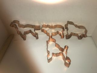 Martha Stewart By Mail Retired 4 Dog Set Copper Signed Cookie Cutters