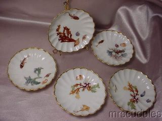 Set Of Five Haviland & Co.  Assorted Sea Life Butter Pats