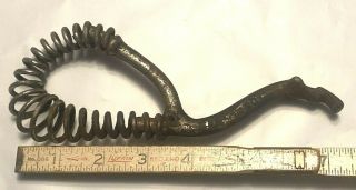 Antique Ideal Cast Iron Wood Burning Stove Lid Lifter Curved Coil Handle