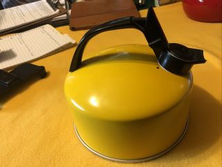 Vintage Regal Whistling Aluminum Tea Kettle - Pot - Lite Yellow