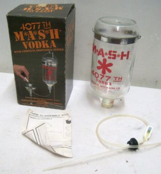 M A S H 4077th Vodka Bottle Hawkeye Distilling Company Empty (missing Stand)