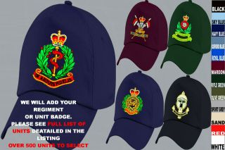 Units D To I Army Royal Navy Air Force Marines Raf Regiment Baseball Cap Hat