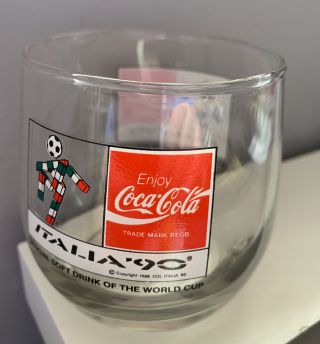 Collectable Italia ' 90 Coca Cola World Cup Sponsored Glass Tumbler 3