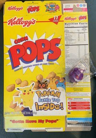 Kellogg’s Corn Pops Cereal Box Flattened With Gengar Toy