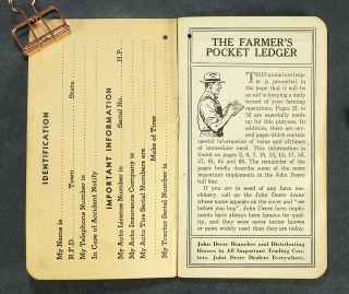 1947 - 48 John Deere Vintage Farmer ' s Pocket Ledger - Elmer Plasterer Lebanon,  PA 2