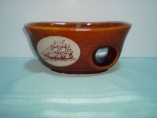 Vintage Mohawk Thumb Hole Ceramic Shaving Mug Clipper Ship/nautical Design